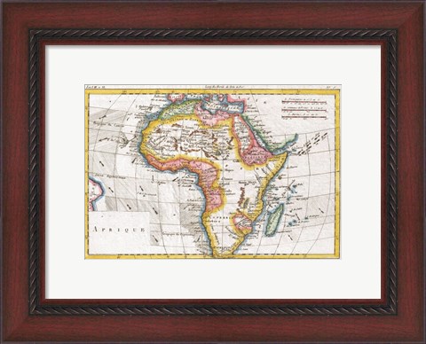 Framed 1780 Raynal and Bonne Map of Africa Print