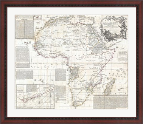 Framed 1794 Boulton and Anville Wall Map of Africa Print