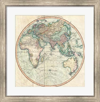 Framed 1801 Cary Map of the Eastern Hemisphere Print