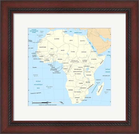Framed Africa Map Political Print