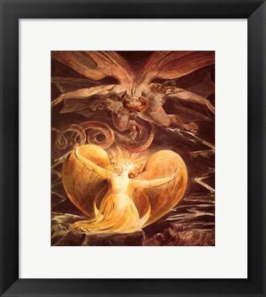 Framed William Blake the dragon Print