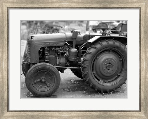 Framed Tractor (black &amp; White) Print