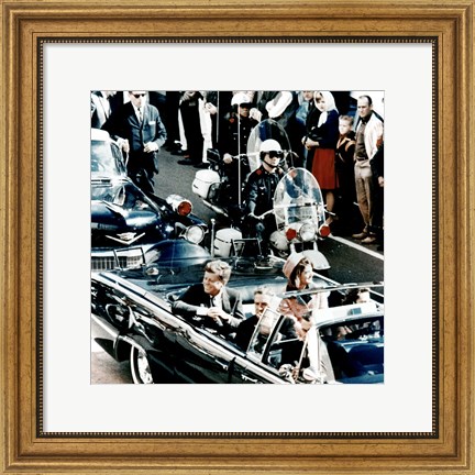 Framed JFK Motorcade Dallas, TX Print