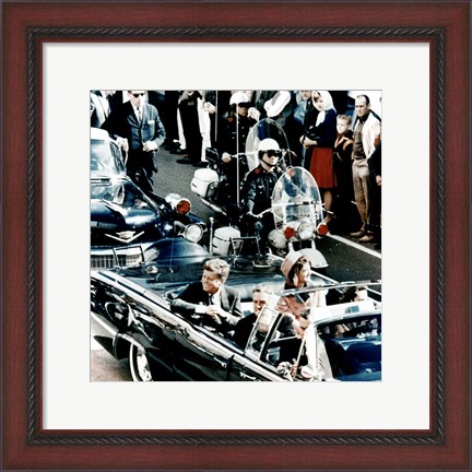 Framed JFK Motorcade Dallas, TX Print