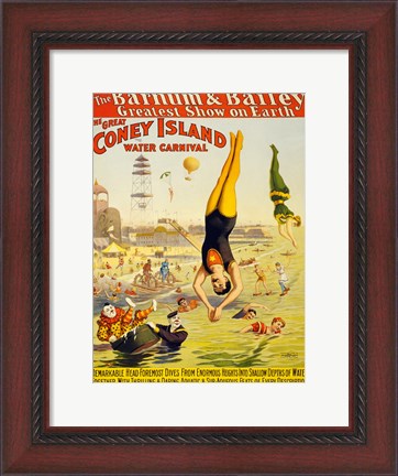 Framed Barnum &amp; Bailey Coney Island Water Carnival Print