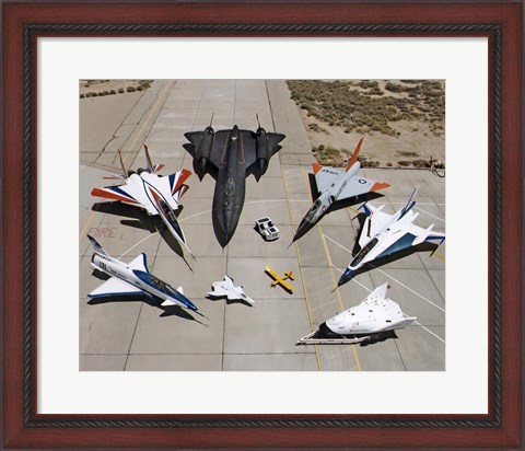 Framed Collection of Military Aircraft Print