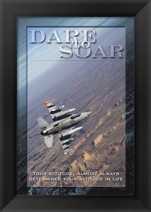 Framed Dare to Soar Affirmation Poster, USAF Print