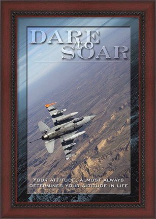 Framed Dare to Soar Affirmation Poster, USAF Print