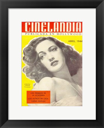Framed Dorothy Lamour CINELANDIA Magazine Print