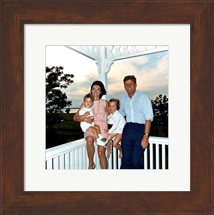 Framed JFK and family in Hyannis Port, August 1962 Print