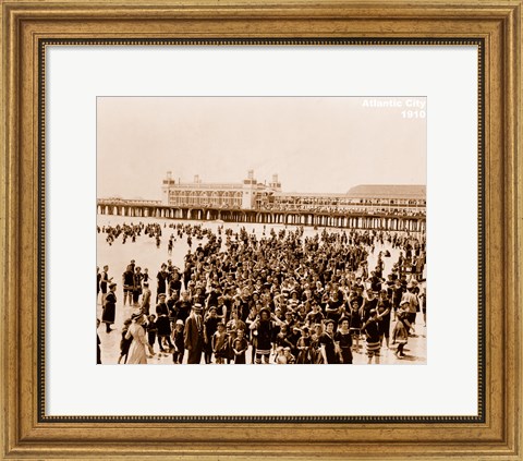 Framed Crowd at Atlantic City 1910 Print