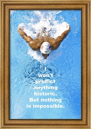 Framed Historic Swimming Quote Print