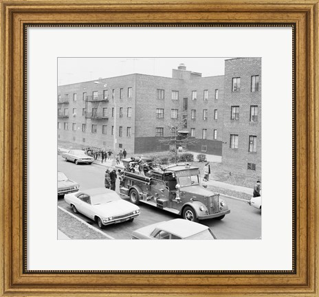 Framed USA, New York City, fire engine Print