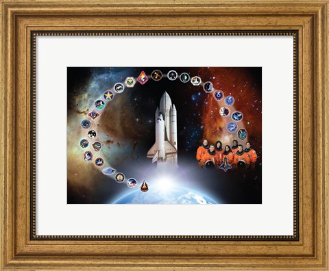 Framed Space Shuttle Columbia Tribute Poster Print