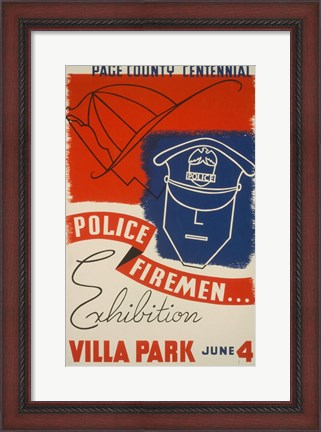Framed Police Firemen Exhibition Villa Park June 4th Print