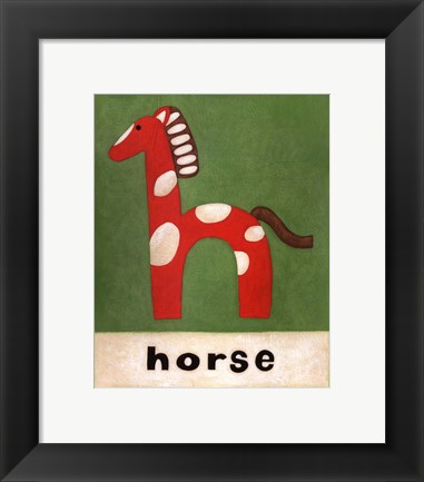 Framed H is for Horse Print