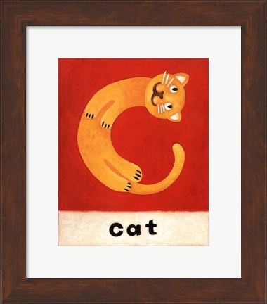 Framed C is for Cat Print