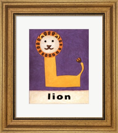 Framed L is for Lion Print