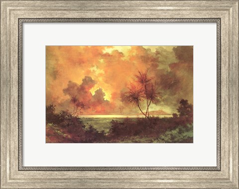 Framed Jules Tavernier - &#39;Sunrise Over Diamond Head&#39;, 1888 Print