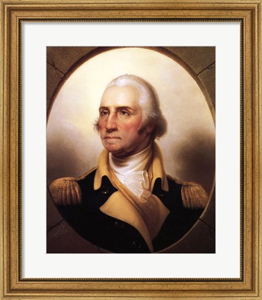 Framed Portrait of George Washington Print