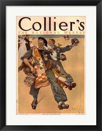 Framed Reuterdahl Colliers Cover June 20 1908 Print