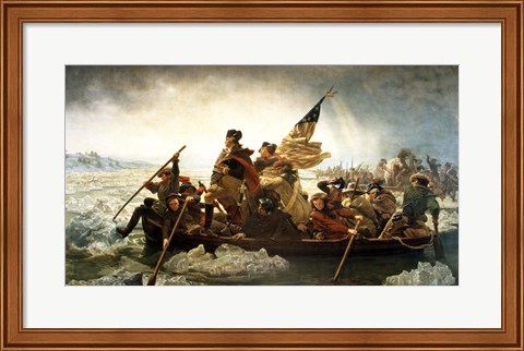 Framed Washington Crossing the Delaware by Emanuel Leutze, MMA-NYC, 1851 Print