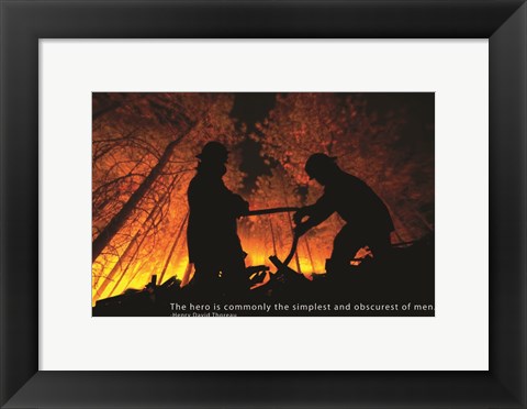 Framed Firefighter Hero Quote Print