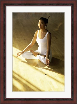 Framed High angle view of a young woman meditating Print