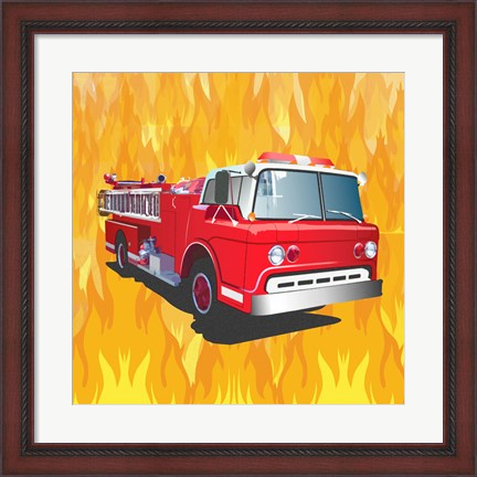 Framed Fire Truck Print