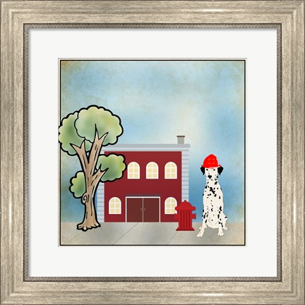 Framed Dalmation Firehouse Print