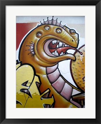 Framed Dinosaur Graffitti Print