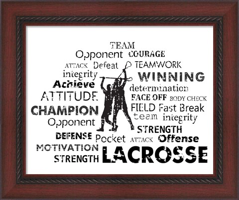 Framed Lacrosse Text Print