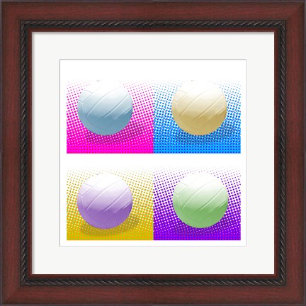 Framed Volleyball Pop Squares Print
