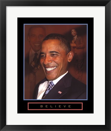 Framed Obama - Believe Print