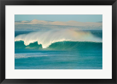 Framed Curling wave in the sea, Sleaford Bay, Australia Print