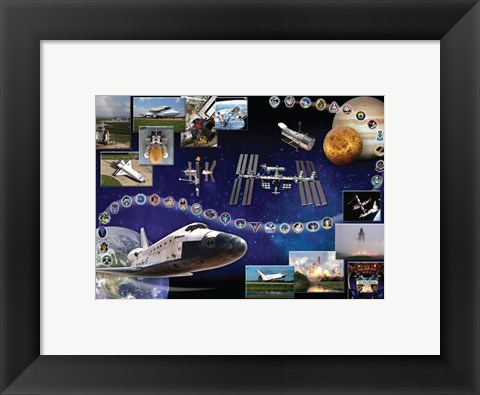 Framed Space Shuttle Atlantis Tribute Poster Print