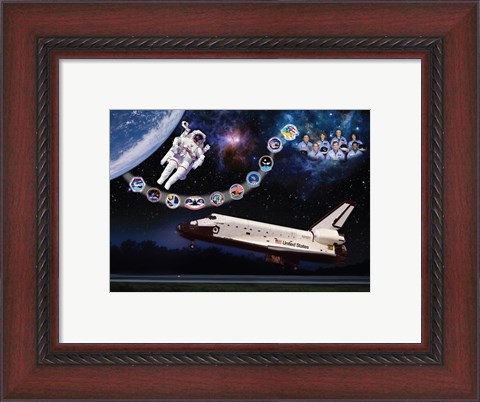 Framed Space Shuttle Challenger Tribute Poster Print