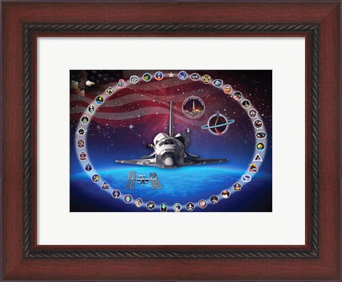 Framed Space Shuttle Discovery Tribute Print
