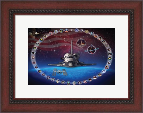 Framed Space Shuttle Discovery Tribute Poster Print