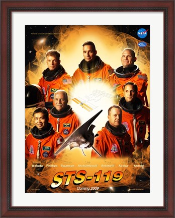 Framed STS 119 Mission Poster Print