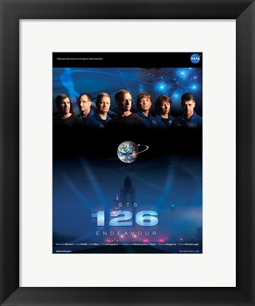 Framed STS 126 Mission Poster Print