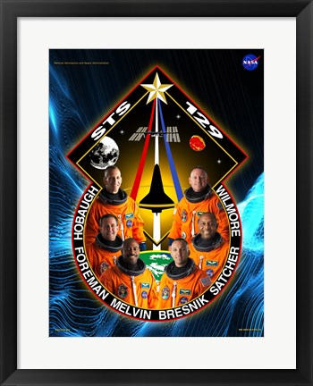 Framed STS 129 Mission Poster Print