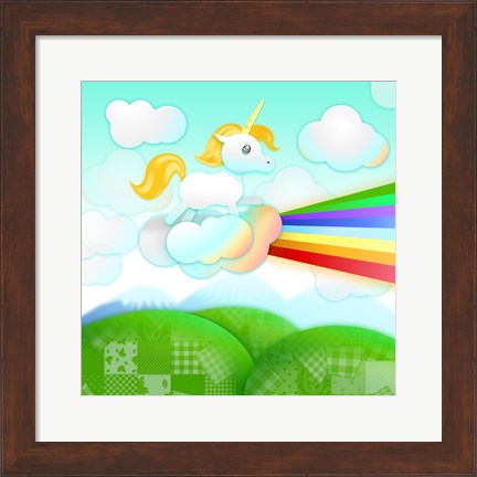 Framed Rainbow Guide Unicorn Print