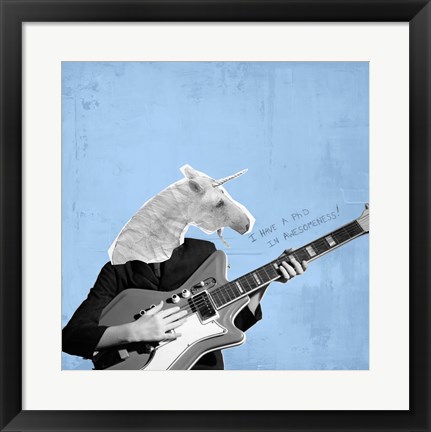 Framed Awesome Unicorn Print