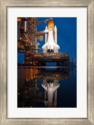 Framed Atlantis STS-135 Rainwater Reflection on Pad Print