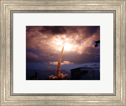 Framed Columbia Launch March 1, 2002 Print