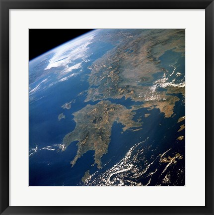 Framed Greece from Space Print