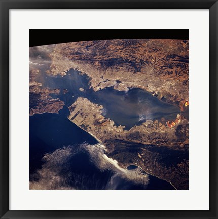 Framed San Francisco taken from space by shuttle columbia Print