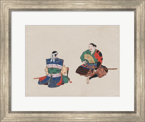 Framed Seated Samurai Warriors Print