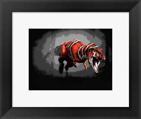 Framed T-rex Red Series Print